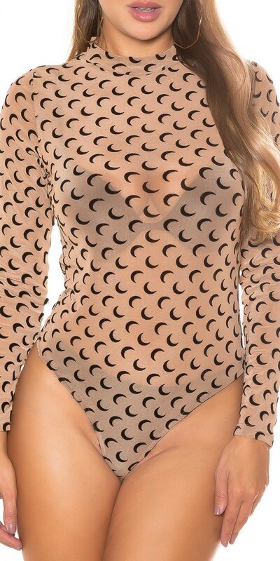 Dámske body so vzorom mesiac Cappuccino