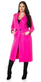 Dlhý klasický dámsky kabát Ružová