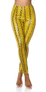 Vysoké hadie nohavice so zipsom Žltá