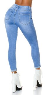 Svetlé džínsy s vysokým pásom Modrá