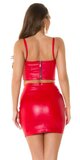 KouCla koženková sukňa s vysokým pásom Červená