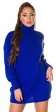 Oversize rolákové pletené šaty Kráľovská modrá