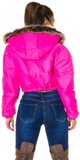 Krátka zimná bunda s kapucňou Ružová