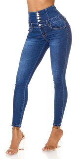 Dámske džínsy s vysokým pásom Modrá