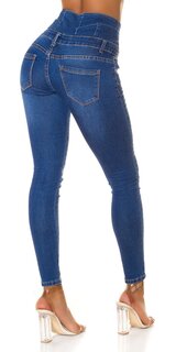 Dámske džínsy s vysokým pásom Modrá