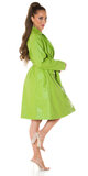 Koucla dámsky koženkový kabát Zelená