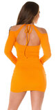 Krátke šaty so zaujímavým dekoltom Oranžová