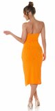 Ramienkové šaty s veľkým prestrihom Oranžová