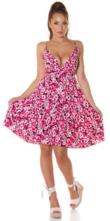 Ramienkové kvetinové šaty Ružová