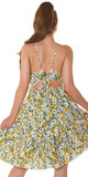 Ramienkové kvetinové šaty Žltá
