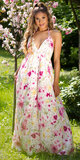Floral letné šaty s dĺžkou po zem Bledá ružová