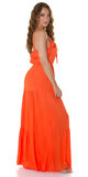 Jednofarebné viskózové šaty na leto Oranžová