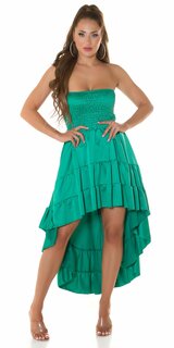 Saténové šaty s volánmi Zelená
