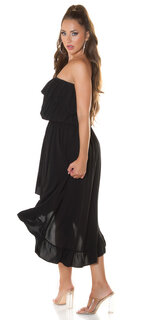 Letné viskózové šaty s volánmi Čierna