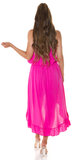 Letné viskózové šaty s volánmi Ružová