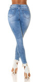Vysoké džínsy s dierami Modrá