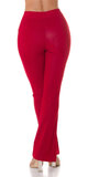 Dámske pružné nohavice s vysokým pásom Tmavá červená