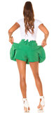 Dámske sukňové kraťasy s opaskom Zelená