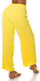 Letné voľné nohavice s vysokým pásom Žltá