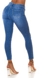 Dámske džínsy opotrebovaný look Modrá