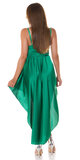 Dámske HIGH-LOW saténové šaty Zelená