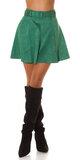 Vysoká semišová sukňa s opaskom Zelená