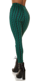 Vysoké nohavice s potlačou Zelená