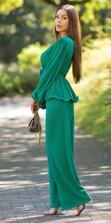 Fashionista elegantný dvojdielny set Zelená