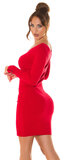 Textúrované pletené šaty dámske Červená