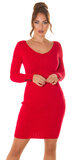 Textúrované pletené šaty dámske Červená