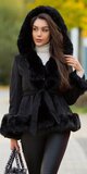 Krátka kožušinová bunda dámska Čierna