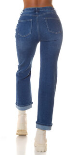 Rovné džíny s vysokým pásom Modrá