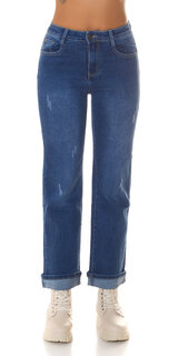 Rovné džíny s vysokým pásom Modrá