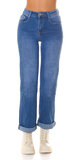 Dámske džínsy BOOTCUT s vysokým pásom Modrá