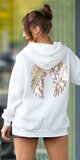 Oversize mikina s anjelskými krídlami Biela