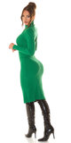 Dlhé rolákové šaty z úpletu Zelená