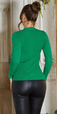 Dámsky sveter so zapínaním Zelená