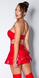 Latexová ultra mini sukňa Červená