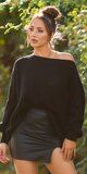 Oversize akrylový sveter dámsky Čierna