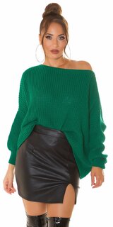 Oversize akrylový sveter dámsky Zelená