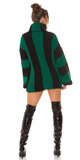 Rolákové pletené šaty s pruhmi Zelená