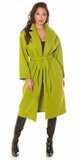 Oversize dlhý kabát s opaskom Zelená