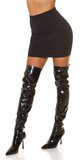 Klasická krátka sukňa s vysokým pásom Čierna