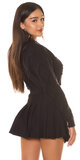 Čierny pletený sveter s kamienkovým límcom Čierna