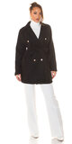 Moderný dámsky kabát s opaskom Čierna