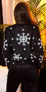 Vianočný sveter so sobom Čierna