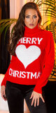 Pletený vianočný sveter "MERRY CHRISTMAS" Červená
