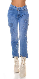 Dámske kapsáčové džínsy s opaskom