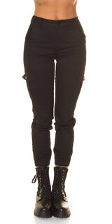 Čierne kapsáčové džíny s vysokým pásom