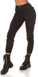 Čierne kapsáčové džíny s vysokým pásom Čierna